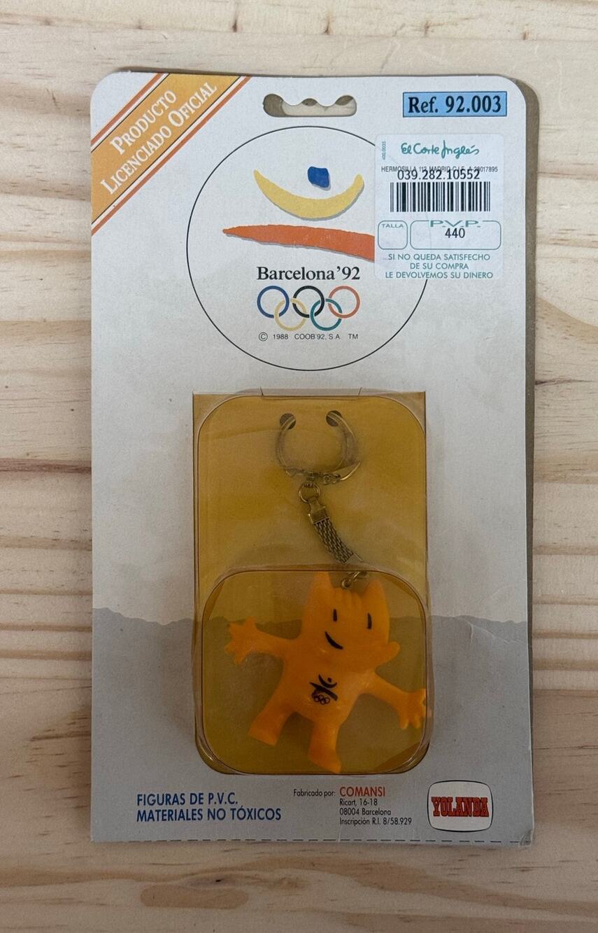 Barcelona Olympics 1992 Official Cobi Mascot Keychain New/Sealed Vintage